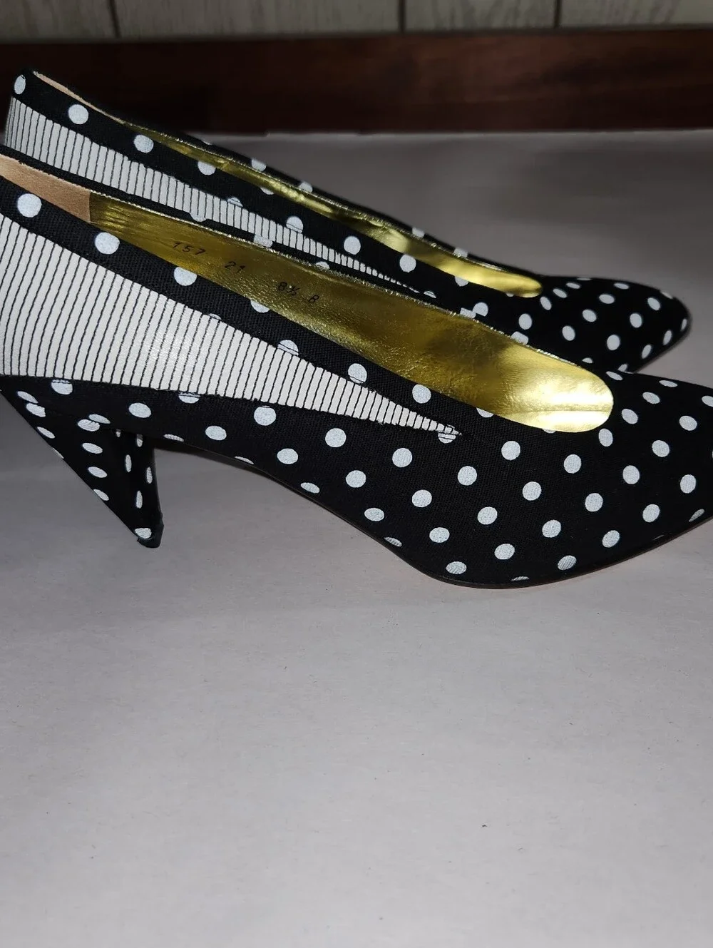 Walter Steiger Polka Dot Striped Heels
